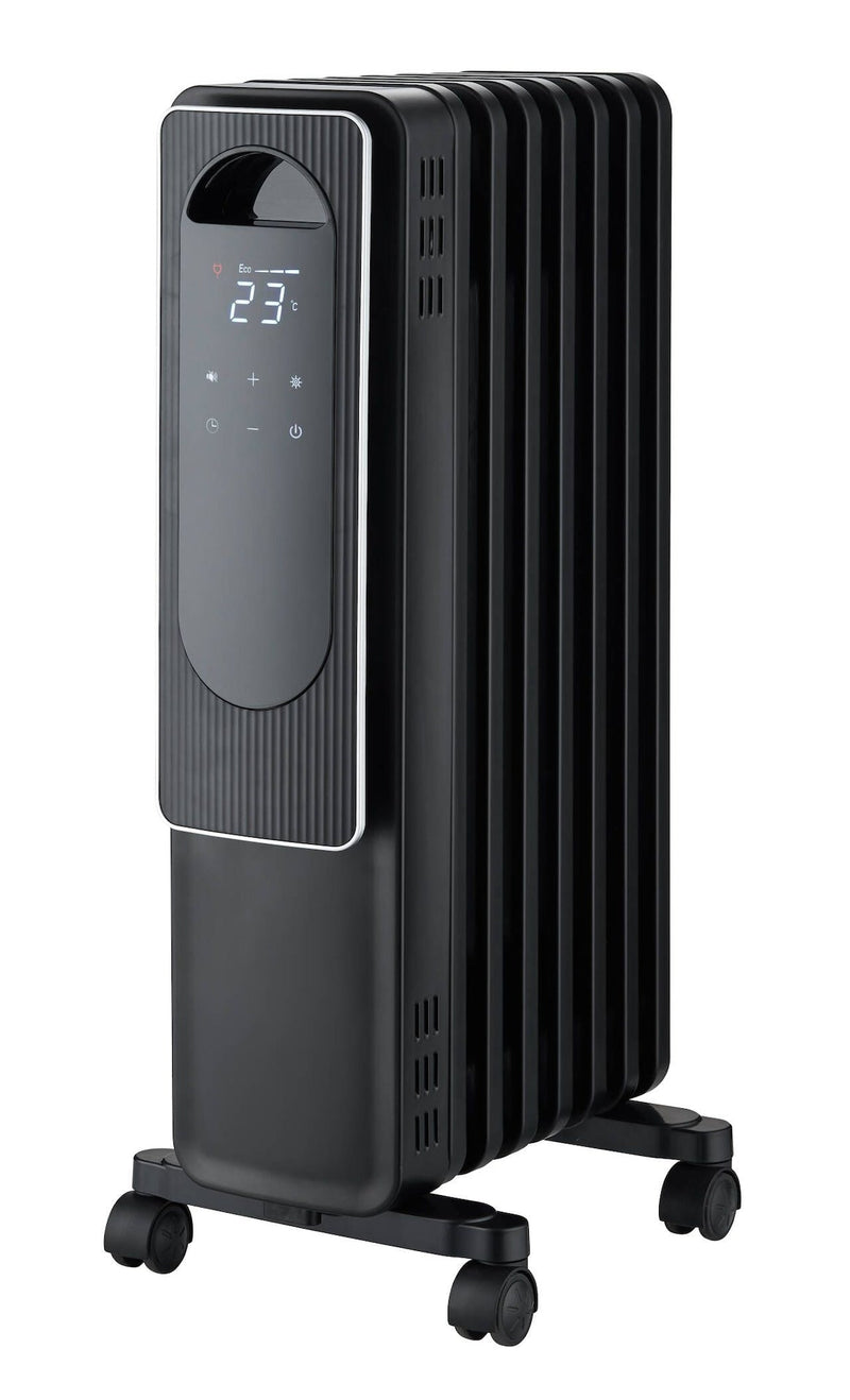 Digital Electric Oil-Filled Radiator Heater with Remote Control, 1500W, Black N0Z0