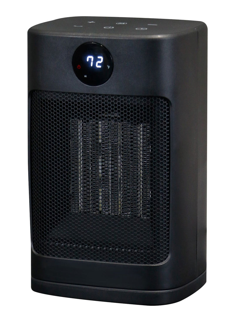 Digital Electric Personal Ceramic Heater with Remote, 1500W, Black S0L0