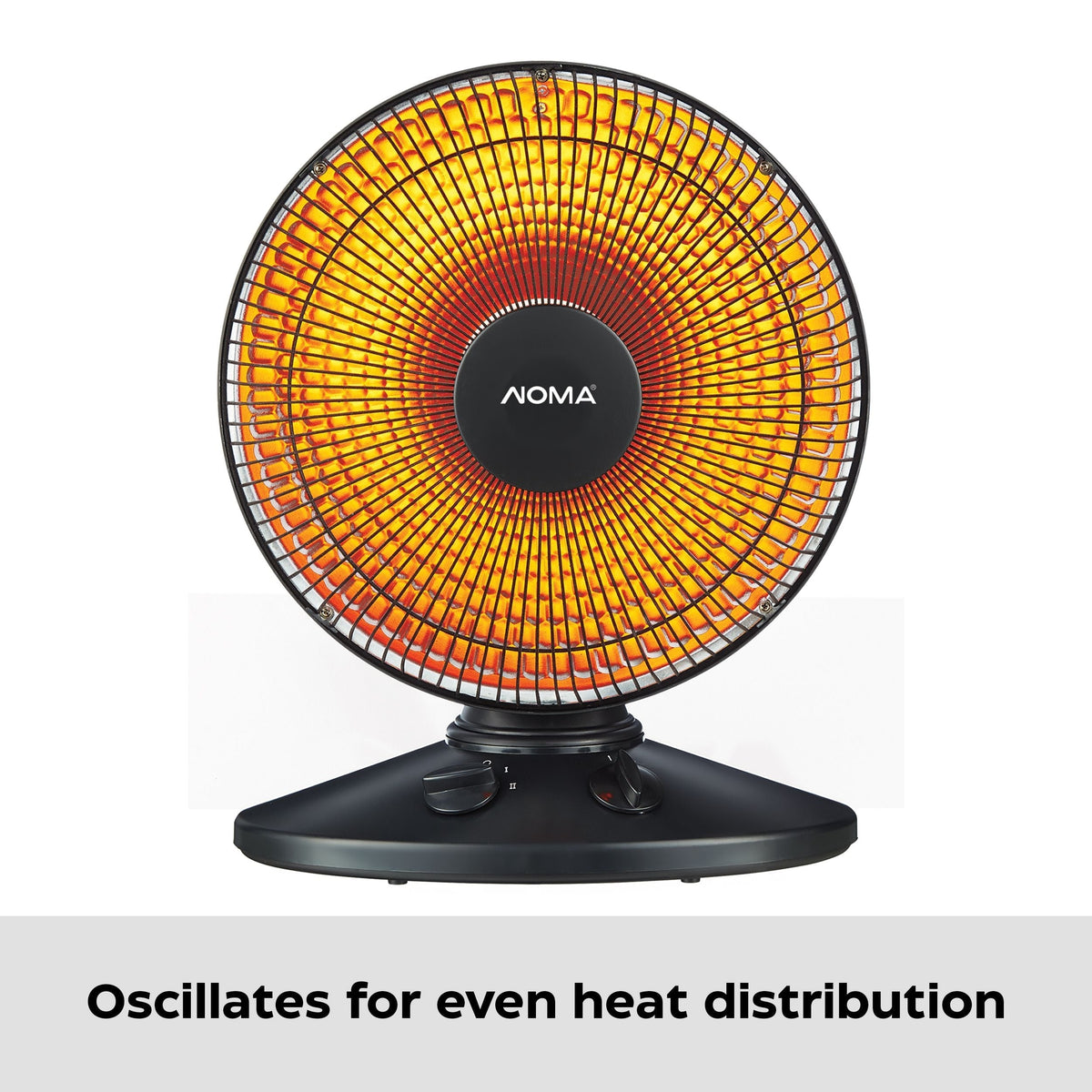 Oscillating Parabolic Dish Portable Radiant Electric Space Heater, 1000W, Black O8K8 - product image 6