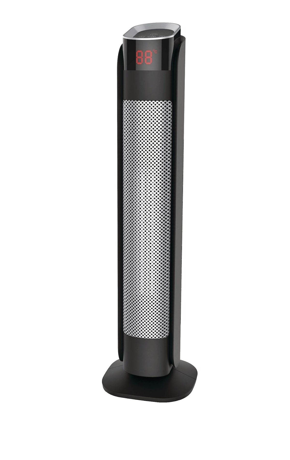 Oscillating Tower Ceramic Heater withRemote Control & Thermostat, 1500W, Black, 24-in V5Y8 - product image 1