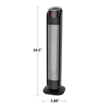 Oscillating Tower Ceramic Heater withRemote Control & Thermostat, 1500W, Black, 24-in V5Y8 - product image 4