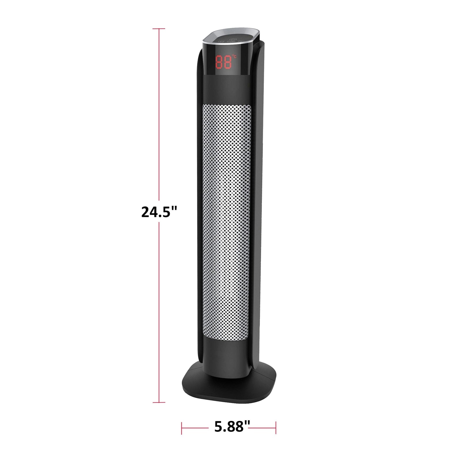 Oscillating Tower Ceramic Heater withRemote Control & Thermostat, 1500W, Black, 24-in V5Y8 - product image 4