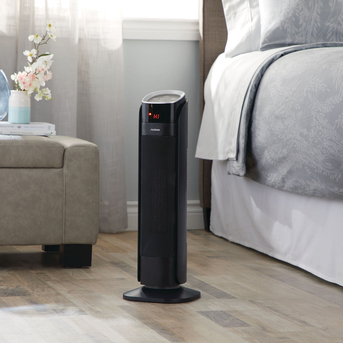 Oscillating Tower Ceramic Heater withRemote Control & Thermostat, 1500W, Black, 24-in V5Y8 - product image 7