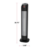 Oscillating Tower Ceramic Heater withRemote Control & Thermostat, 1500W, Black, 30-in L5P3 - product image 7