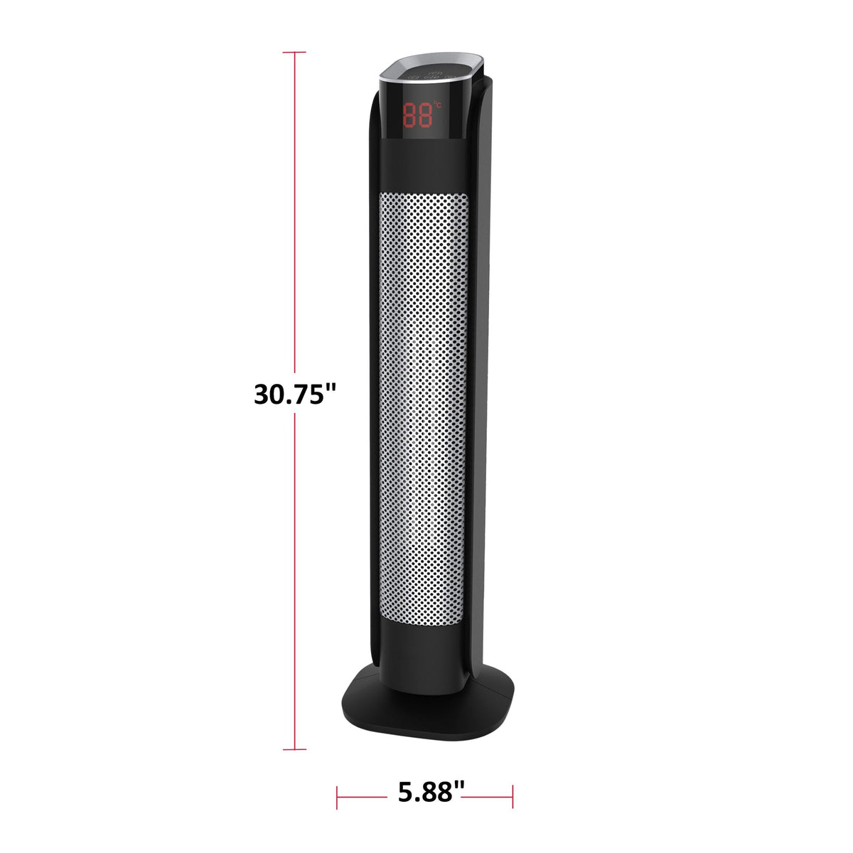 Oscillating Tower Ceramic Heater withRemote Control & Thermostat, 1500W, Black, 30-in L5P3 - product image 7
