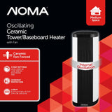 Oscillating Tower/Baseboard Heater withRemote Control & Thermostat, 1500W, White V5A7 - product image 3