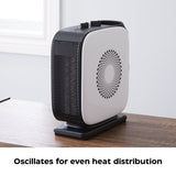Portable Oscillating Portable Ceramic Space Heater withThermostat, 1500W, White K4U6 - product image 8