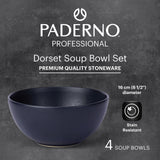 Dorset All-Purpose Stoneware Bowl, Oven Safe, 4-pk, Black Reactive F6X8 - product image 3