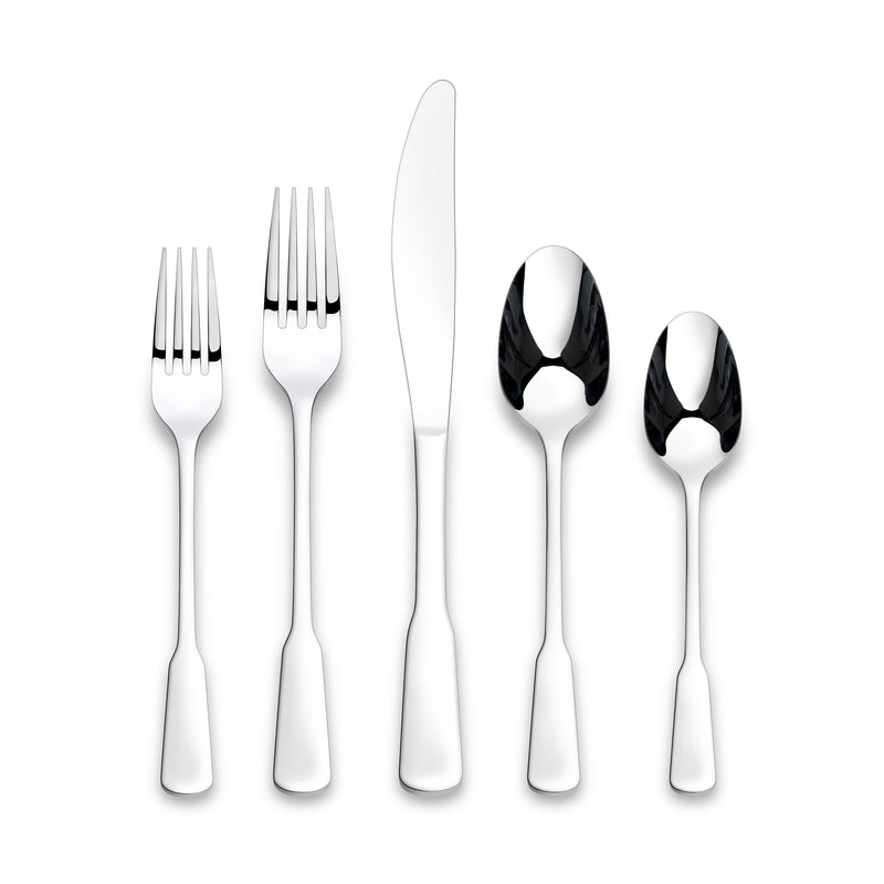 Morell Modern Paddle Mirror Finish Stainless Steel Flatware Set, Serves, 20-pc U2V7
