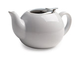 Ceramic Teapot with Stainless Steel Infuser, 0.71-L, White O0Q3 - product image 1