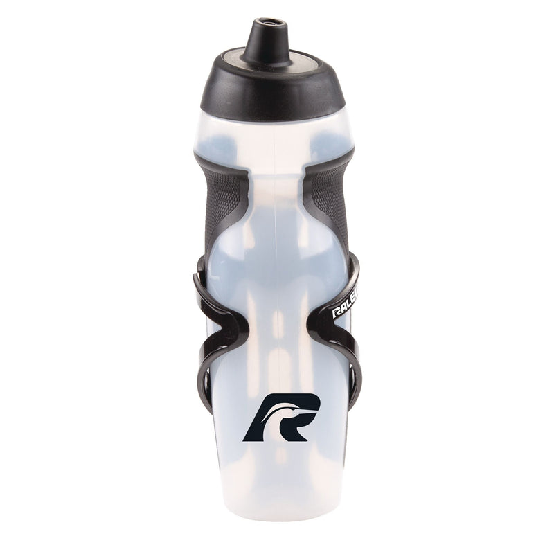 Easy-Squeeze Bike Water Bottle withCage/Holder, Transculent, 20.2-oz O2L5