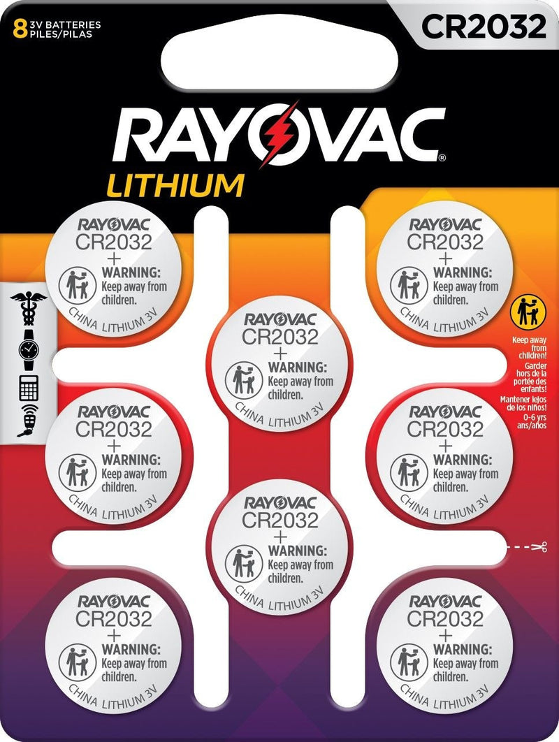 CR2032 Lithium Coin Batteries, 8-ct H4T2