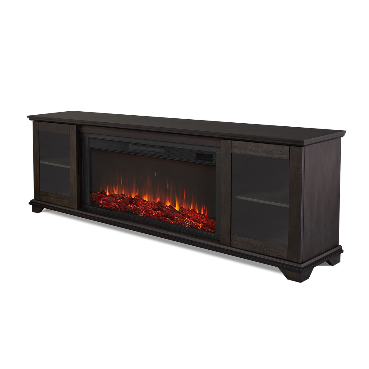 Flame Benjamin Landscape Electric Fireplace TV Stand, 81-in, 1500W, Includes Remote Control, Weathered Wood L0Q9 - product image 2
