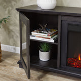 Flame Benjamin Landscape Electric Fireplace TV Stand, 81-in, 1500W, Includes Remote Control, Weathered Wood L0Q9 - product image 4