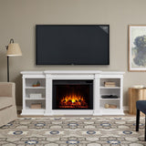 Flame Eliot Grand Entertainment VividFlame Media Indoor Electric Fireplace TV Stand, 1500W, Includes Remote Control & Firebox, White R0N6 - product image 4