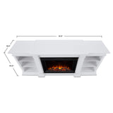 Flame Eliot Grand Entertainment VividFlame Media Indoor Electric Fireplace TV Stand, 1500W, Includes Remote Control & Firebox, White F3L0 - product image 5