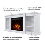 Flame Eliot Grand Entertainment VividFlame Media Indoor Electric Fireplace TV Stand, 1500W, Includes Remote Control & Firebox, White R0N6 - product image 6
