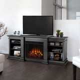 Flame Fresno Media Indoor Electric Fireplace TV Stand, 72-in, 1500W, Black K6Q2 - product image 7