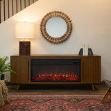 Flame Morris Media Indoor Electric Fireplace TV Stand, 72-in, 1500W, Includes Remote Control & Firebox, Vintage Black Maple F5H0 - product image 4