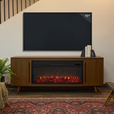 Flame Morris Media Indoor Electric Fireplace TV Stand, 72-in, 1500W, Includes Remote Control & Firebox, Vintage Black Maple F5H0 - product image 5