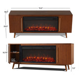 Flame Morris Media Indoor Electric Fireplace TV Stand, 72-in, 1500W, Includes Remote Control & Firebox, Vintage Black Maple F5H0 - product image 6