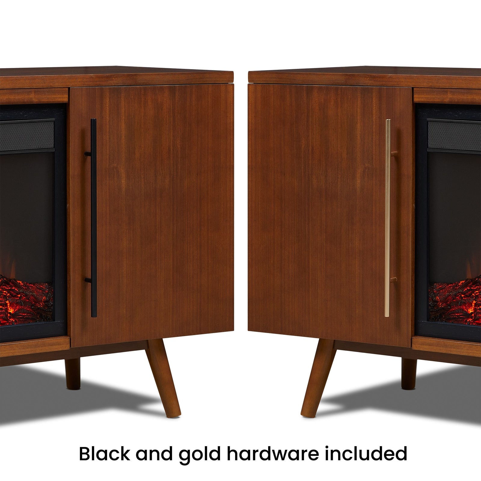 Flame Morris Media Indoor Electric Fireplace TV Stand, 72-in, 1500W, Includes Remote Control & Firebox, Vintage Black Maple F5H0 - product image 8