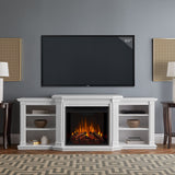 Flame Valmont Media Indoor Electric Fireplace TV Stand, 74-in, 1500W, Includes Remote Control & Firebox, White P2G8 - product image 5
