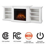 Flame Valmont Media Indoor Electric Fireplace TV Stand, 74-in, 1500W, Includes Remote Control & Firebox, White P2G8 - product image 7