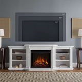 Flame Valmont Media Indoor Electric Fireplace TV Stand, 74-in, 1500W, Includes Remote Control & Firebox, White P2G8 - product image 8