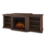 Flame Valmont Media Indoor Electric Fireplace TV Stand, 74-in, 1500W, Includes Remote Control & Firebox, Chestnut Oak U1S4 - product image 1