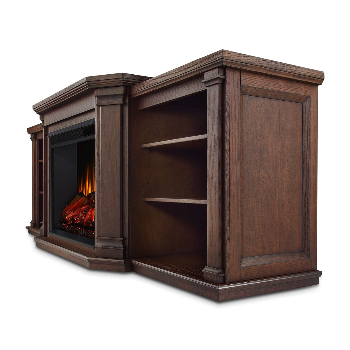 Flame Valmont Media Indoor Electric Fireplace TV Stand, 74-in, 1500W, Includes Remote Control & Firebox, Chestnut Oak U1S4 - product image 2