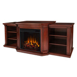 Flame Valmont Media Indoor Electric Fireplace TV Stand, 74-in, 1500W, Includes Remote Control & Firebox, Dark Mahogany X5I8 - product image 1