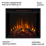 Flame Valmont Media Indoor Electric Fireplace TV Stand, 74-in, 1500W, Includes Remote Control & Firebox, Dark Mahogany X5I8 - product image 8