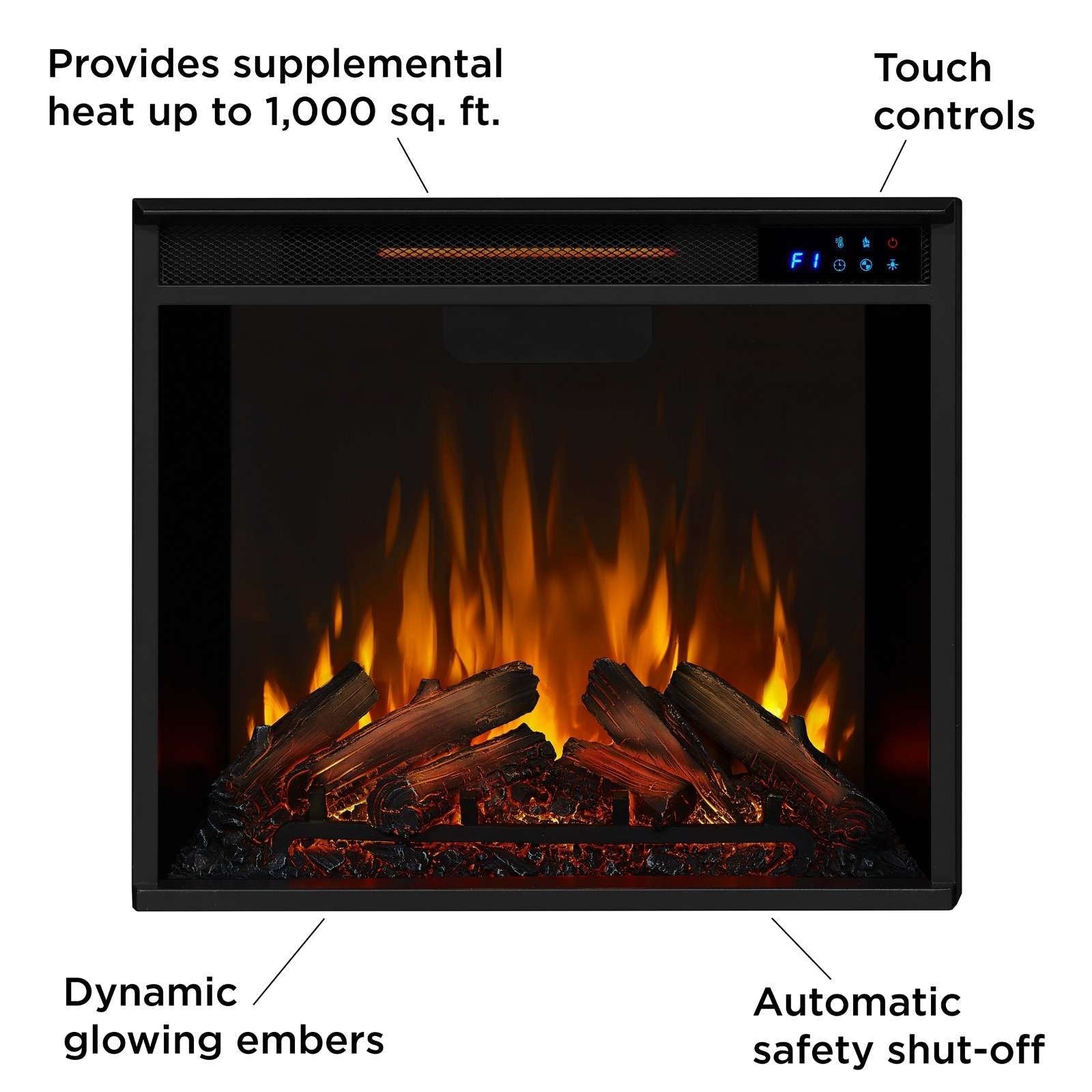 Flame Valmont Media Indoor Electric Fireplace TV Stand, 74-in, 1500W, Includes Remote Control & Firebox, Dark Mahogany X5I8 - product image 8