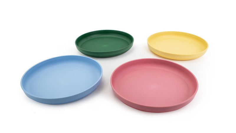 Reusable Plastic Tumbler Plates, BPA Free, Recyclable Material, Suitable for Kids, 4-pk O6P1