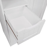 Home Ashland Single Door Bathroom & Laundry Storage Cabinet with 3 Drawers, Open Cubby & Adjustable Shelf, White N1A4 - product image 2