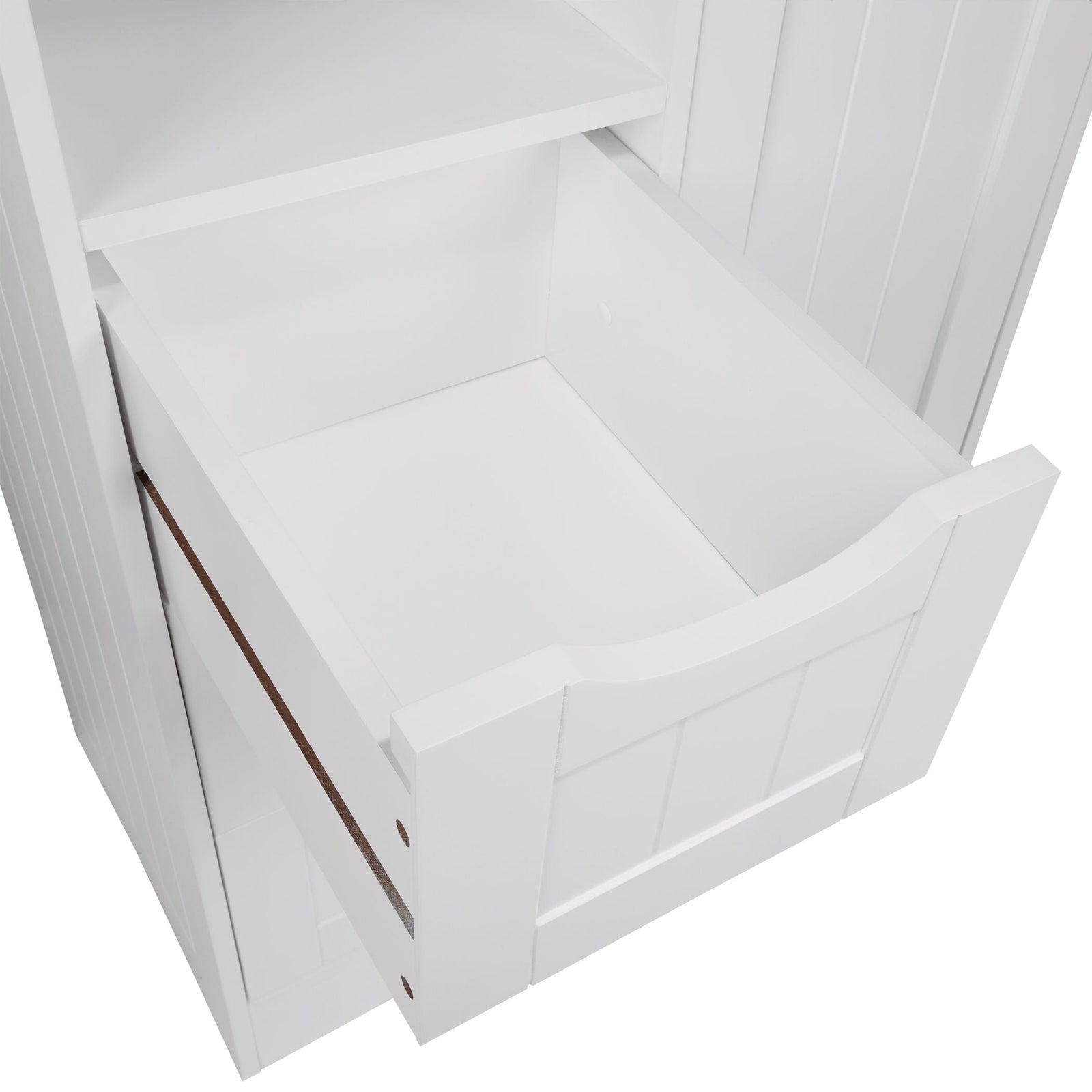 Home Ashland Single Door Bathroom & Laundry Storage Cabinet with 3 Drawers, Open Cubby & Adjustable Shelf, White N1A4 - product image 2