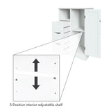 Home Ashland Single Door Bathroom & Laundry Storage Cabinet with 3 Drawers, Open Cubby & Adjustable Shelf, White N1A4 - product image 5