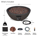 Round Concrete Gas Fire Pit in Shale, 36-in P0L6 - product image 5