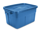 Roughneck Stackable Storage Box with Lid, 53-L, Blue A1J8 - product image 1