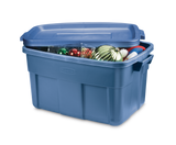 Roughneck Stackable Storage Box with Lid, 53-L, Blue A1J8 - product image 2