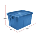 Roughneck Stackable Storage Box with Lid, 53-L, Blue A1J8 - product image 3