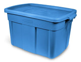 Roughneck Stackable Storage Box with Lid, 68-L, Blue J7R0 - product image 1