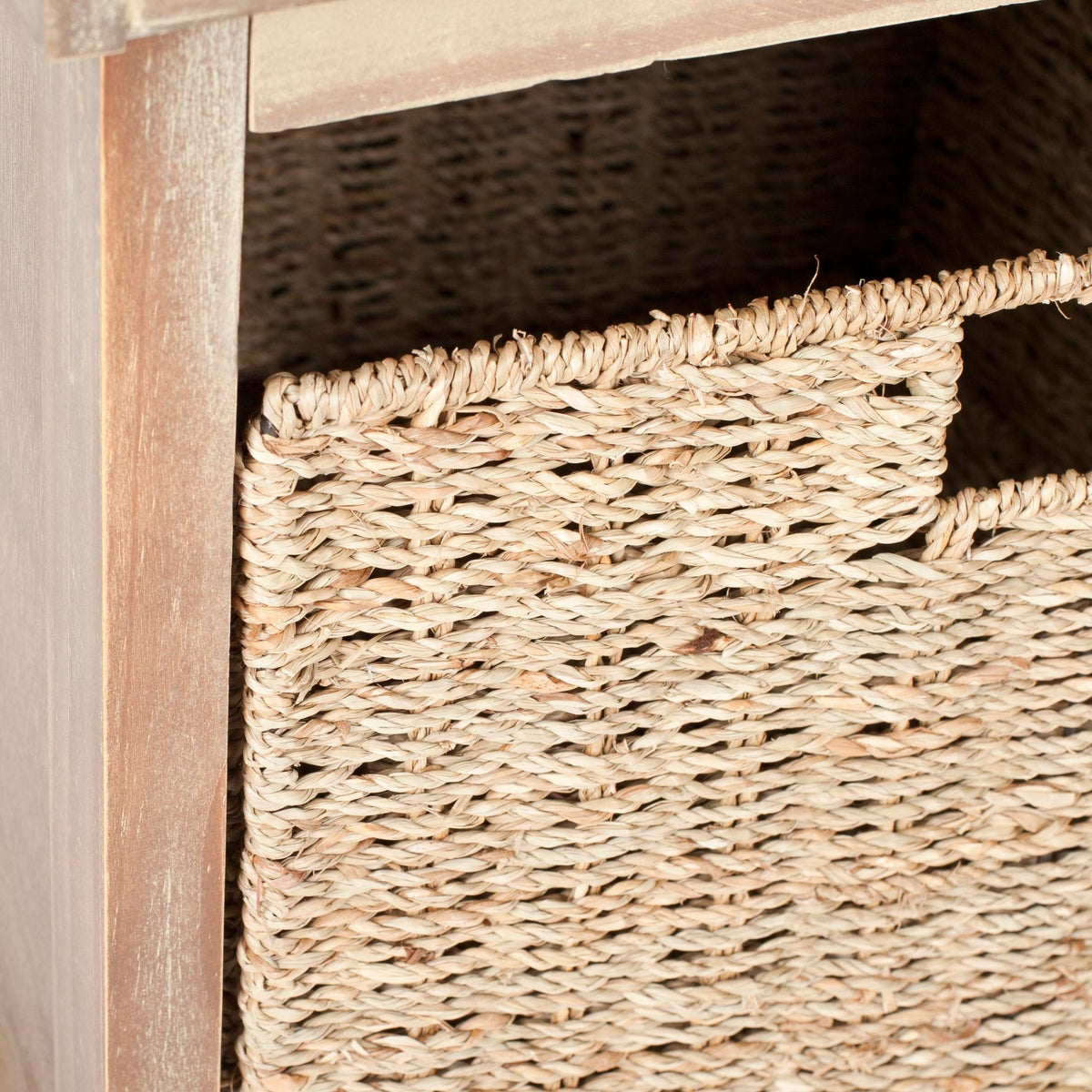 Lonan Wicker Storage Bench, Grey Wash/White, 16.1-in x 47-in x 19.9-in N1H7 - product image 5