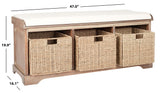 Lonan Wicker Storage Bench, Grey Wash/White, 16.1-in x 47-in x 19.9-in N1H7 - product image 6
