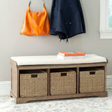 Lonan Wicker Storage Bench, Grey Wash/White, 16.1-in x 47-in x 19.9-in N1H7 - product image 8