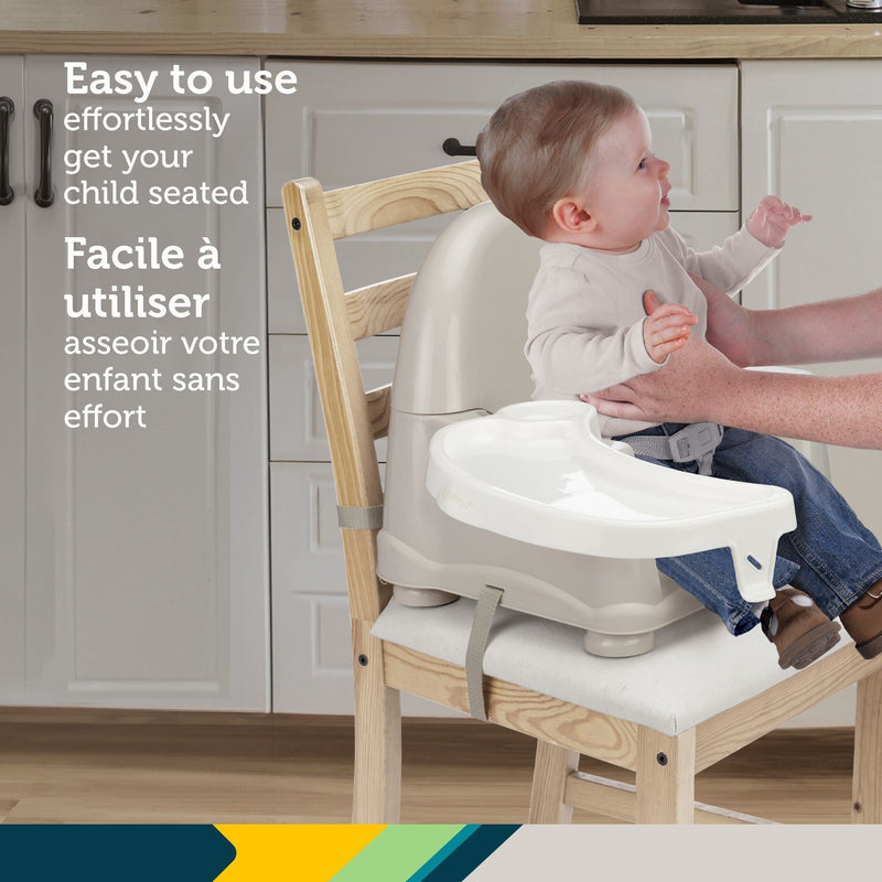 Easy Care Taupe Swing Tray Booster Seat S0G2