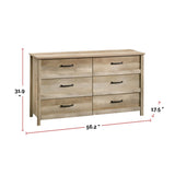Cannery Bridge 6-Drawer Double Dresser/Chest Bedroom Storage, Lintel Oak Finish Y6L3 - product image 3