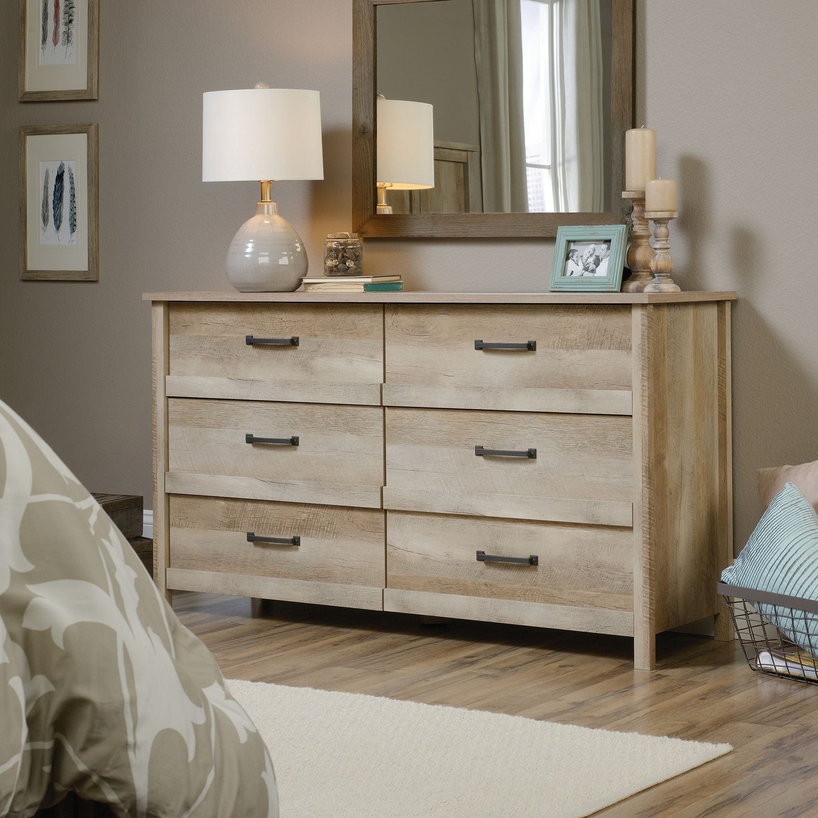 Cannery Bridge 6-Drawer Double Dresser/Chest Bedroom Storage, Lintel Oak Finish Z2S6 - product image 7