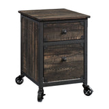 Steel Pedestal River File Cabinet with Drawers, Carbon Oak P9A0 - product image 1